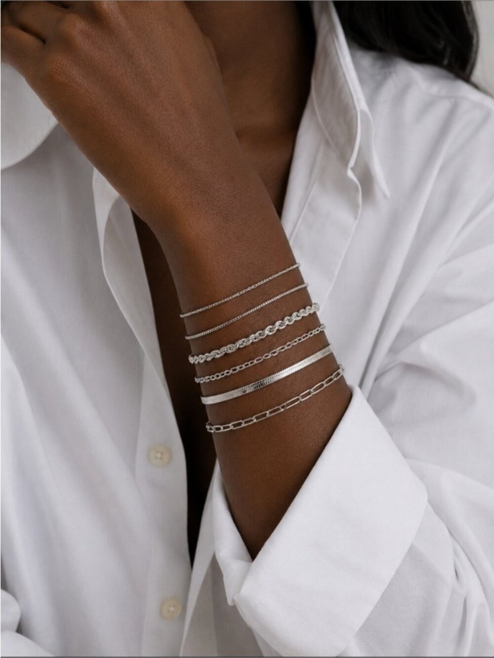 New! Silver Bracelet Stack Set (1067) NWOT